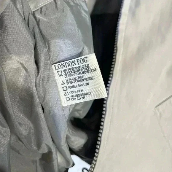 London Fog Womens XSP Tan Beige Lightweight Hooded Jacket Pockets *Flaw - Picture 8 of 9